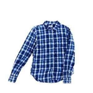 JOE'S JEANS The Shirt Flannel Button Down Men's SMALL Blue Plaid Long Sleeve‌‌